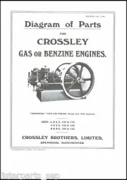 Crossley Stationary Engines Parts Diagram Book For Gas & Benzine Models