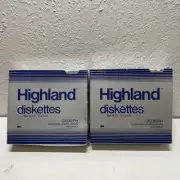 2 3M Highland 5 1/4" Diskettes DS DD IBM PC, PC XT Disc Factory Sealed Box of 10