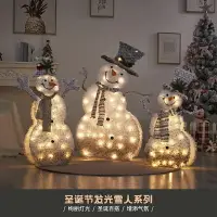 在飛比找樂天市場購物網優惠-聖誕裝飾 圣誕節鐵藝發光雪人圣誕樹麋鹿裝飾酒店商場櫥窗場景擺