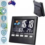 Digital Humidity Thermometer Indoor Alarm Clock Room Hygrometer LCD Temperature