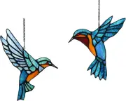 Mesmerizing Stained Glass Hummingbird Suncatchers - Handcrafted Home Accents