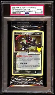 PSA 10 Gem Mint Greninja Gold Star SWSH144 Celebrations ETB 2021 Graded Pack