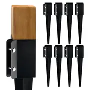 Heavy-Duty Metal Fence Post Anchors - 8 Pack Ground Spikes for Secure Installation