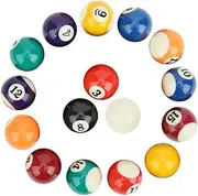 Joyzan Mini Pool Balls, Small Size Billiard Table Ball Set American Style Pool Cue Balls Complete 16 Professional Resin Full Toy kit Accessories 1.5in Replacement Family Game Sports Children Kids
