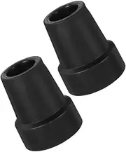 SECFOU Long-lasting Hiking Poles Stick Tips 2pcs Black Non-slip Rubber End Tips Fit for Crutches Accessories Walking Sticks Shock Absorption