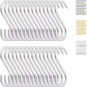 Evanda S Hooks for Hanging Pack of 30, Heavy Duty Stainless Steel Metal Mutil Purpose Hanger for Kitchen Pans, Pots, Utensils Tooks, Cups, Mugs, Clothes, Bags, Towels, Plants