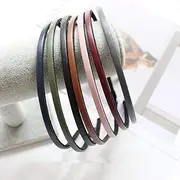 ShungFun Cute Solid Simple Leather Covered Party Headband Hair Bows Hair Loop Clasp Glitter Hairbands for Women and Girls