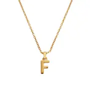 Culturesse 50cm Initial F Pendant 24K Gold Plated Necklace Fashion Jewellery