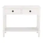 Allura 13 in. Distressed White Rectangle Wood Console Table with Drawer