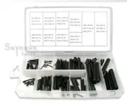 New 120-Pc. Steel Split Spring Dowel Tension Roll Pin Assortment Fasteners Snap