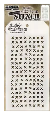 Tim Holtz Layering Stencil Cross Stitched Pattern Stampers Anonymous Template