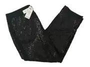 Chico's Sequin Jogger Ankle Pants Women's Size 2.5 Large/14 Black NEW with tags