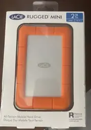 LaCie LAC9000298 Rugged Mini 2TB External Hard Drive - Orange - NEW