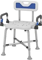 SeatYuPro Ultra Wide Shower Chair with Armrests, Bath Bench, Bariatric Medical Safety Chairs, FSA/HSA 500 lb., Heavy Duty, Height-Adjustable for Elderly, Adults, Handicapped, and Disabled