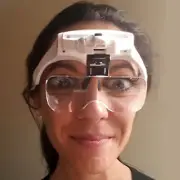 VisionAid Headband Magnifier with LED Light - Cross Stitch Jewelry Hobby Crafts