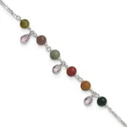 9 Inch Sterling Silver Fancy Jasper Anklet Bracelet