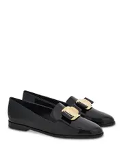 Ferragamo Women's Bow Patent Leather Loafers