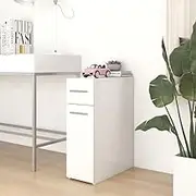 White Apothecary Cabinet 20x45.5x60 cm - Durable Engineered Wood Storage Solution with Wall Attachment for Safety