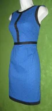 Cynthia Rowley Blue Black Cotton Eyelet Social Summer Dress 6 $119