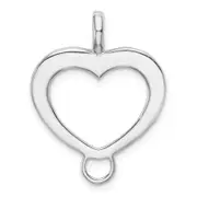 Sterling Silver Amore La Vita Rhodium-Plated Polished Open Heart Charm Carrier Pendant