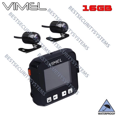 Dual Motorbike camera MotorCycle Dash Car 16G Waterproof Hardwired Kit Truck K1S