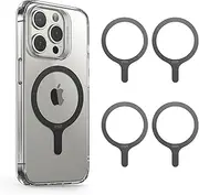 ESR for MagSafe Ring, 4-Pack Magnetic Ring, Universal MagSafe Sticker Conversion Kit for iPhone 16/15/14/13/12/11/X/8 Series, Samsung Galaxy S24/S23/S22/S21/S20 and More, MagSafe Accessories, Black