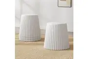Artiss Set of 4 Cupcake Bar Stools Stackable Foot Stool White