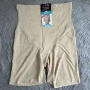 Maidenform Flexees Shapewear Womens Size 3XL Beige High Waist Thigh Slimmer