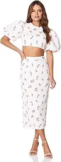[Jarlo London] Women's Chaya Top & Midi Skirt Printed Two Piece Set Dress
