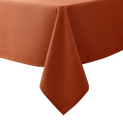 Textured Fabric Christmas Table Cloth 90x132 Inch Rectangular Rust Water Resi...