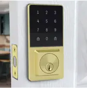 Honeywell Satin Gold Electronic Deadbolt Lighted Keypad Touchscreen 8635214