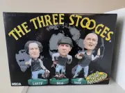 THREE STOOGES Head Knockers Bobbleheads FOOTBALL Box Set NECA 2006 NEW IN BOX