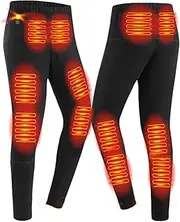 [IMYOGI] Cozy Electric Heated Thermal Underwears, USB Battery Powered Heating Base Layer with 3 Gear Temperature for Men Outdoor