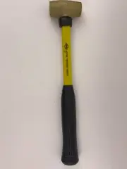 Hackett 1.5BF Nonmarring Brass Head Hammer 1-1/2 lb, Fiberglass Handle