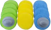 Polyte Microfibre Detailing Wax Applicator Pad w/2 Handles, 13 cm, 12 Pack (Multi-Blue,Green,Yellow)