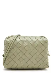 Bottega Veneta Loop Intrecciato Mini Leather Cross-body Bag, Bag, Sand One Size