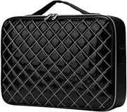 [ZLMHKZ] Travel Makeup Bag, Cosmetic Bags for Women, Luminous Geometric Travel Cosmetic Bag, Double Layer Multifunctional, Cosmetic Travel Bag Organizer Gifts