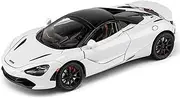 Scale Finished Model Car for McLaren 720S 1:24 Die-cast Alloy Model Car Miniature Supercar Metal Vehicle Popular Gifts Miniature Replica Car(White)