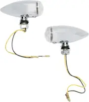 Drag Specialties Universal Chrome Clear Lens Amber Turn Signals Harley Davidson