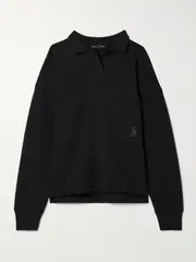[Proenza Schouler] Proenza Schouler - Brooks Flocked Cotton-jersey Polo Top - Black - small small Black