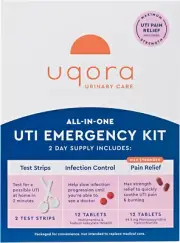UTI Emergency Kit - Comes with 2 Urinary Tract Infection Test Strips, 12 UTI Pai