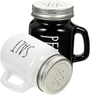 VINTORKY 2Pcs Creative Pepper Jar Stylish Seasoning Canister for Home Kitchen Storage Jars for Salt Spices and More for Organized Cooking