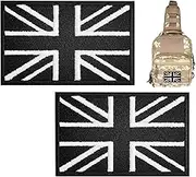 United Kingdom Flag Patch,2pcs Tactical Great British Union Jack Patch Embroidered England Flag Morale Applique Fastener Hook & Loop UK Emblem for Tactical Backpack,Hats Jacket Pants