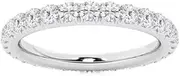 [Generic] Customize Jewel 1/2 Ct.tw Round Cut Lab Grown Diamond French Pave Set Eternity Wedding Band In 18K White Yellow Rose Gold,DEF-VVS/VS, Medium, Diamond Gold Gemstone, Created Diamond