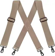 [JFFCESTORE] Men's Suspenders Heavy Duty 4 Hook Suspender Adjustable Braces 2 Inch Wide for Big and Tall Men