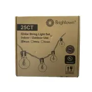 Brightown Outdoor String Lights-2 Pack 25Ft G40 Globe Patio Lights, Black Wire