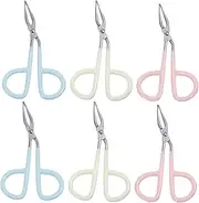 6Pcs Stainless Steel Eyebrow Tweezers Portable Eyebrow Clip Scissors for Women Unique Design for Precise Trimming Durable Easy to Carry for Grooming and Shaping