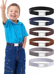 [SATINIOR] Kids Adjustable Magnetic Belt Elastic Stretch Belt with Easy Magnetic Buckle for Boys Girls, Multicolor, One Size, Multicoloured, One size