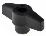 RS Pro BLACK THERMOPLASTIC WING KNOBS 60mm 10Pcs M10x15mm Thread, Brass Insert