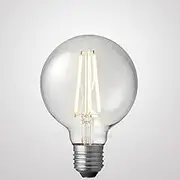 Liquid LEDs Dimmable Globe LED Light Bulb - E27 Edison Screw Light Bulb, 3000 Kelvin Warm White, 12 Watt, 220-240 Volt, Clear Glass, G95